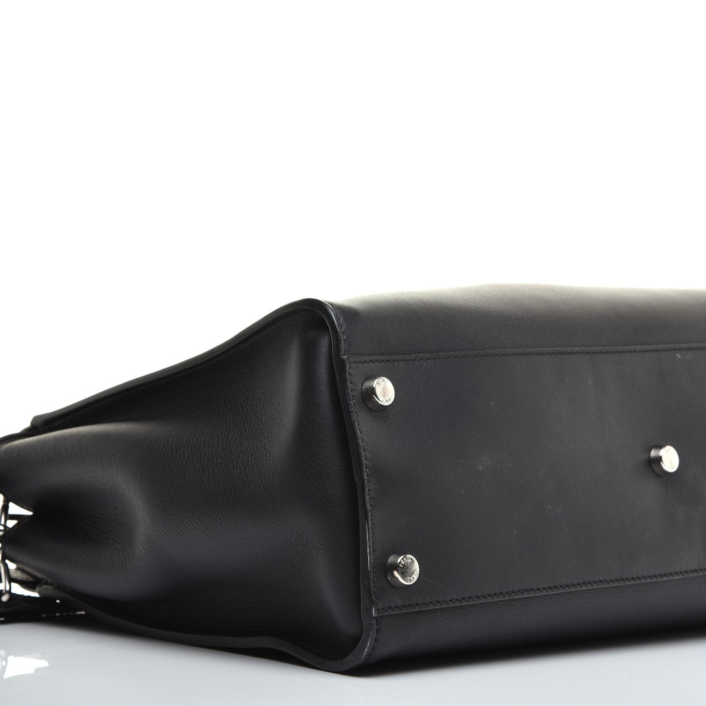 Calfskin Monster Eyes Large Mens Peekaboo Iconic Essential Satchel Black