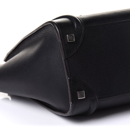 Celine Drummed Calfskin Micro Luggage Black 9 of 10