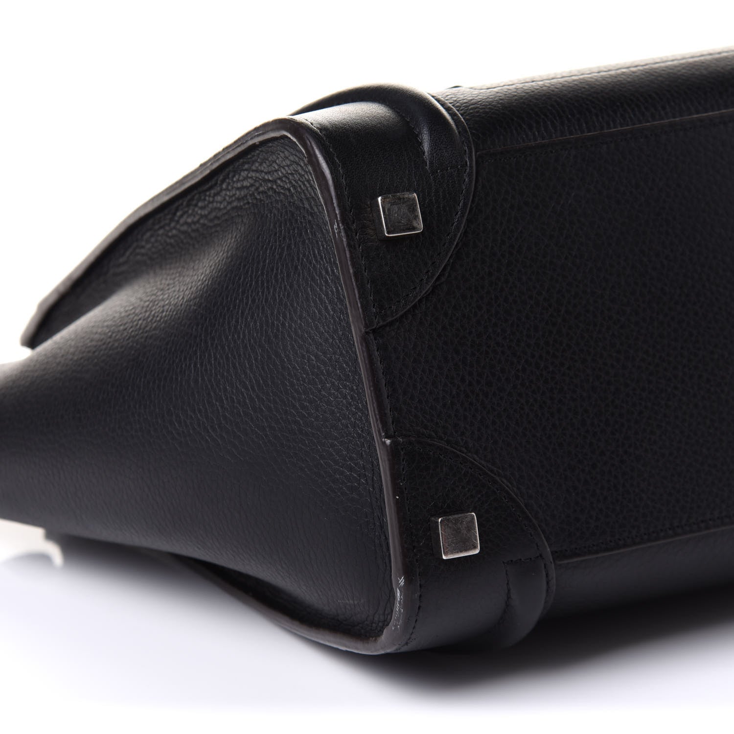 Celine Drummed Calfskin Micro Luggage Black 9 of 10