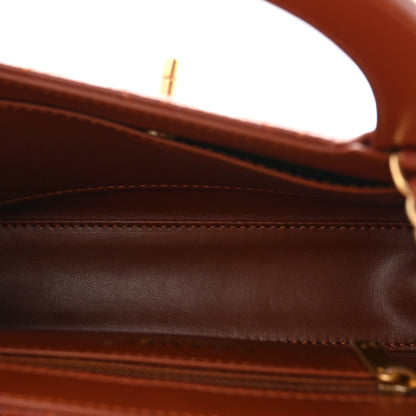 Chanel Shiny Aged Calfskin Quilted Nano Kelly Shopper Brown 5 of 10