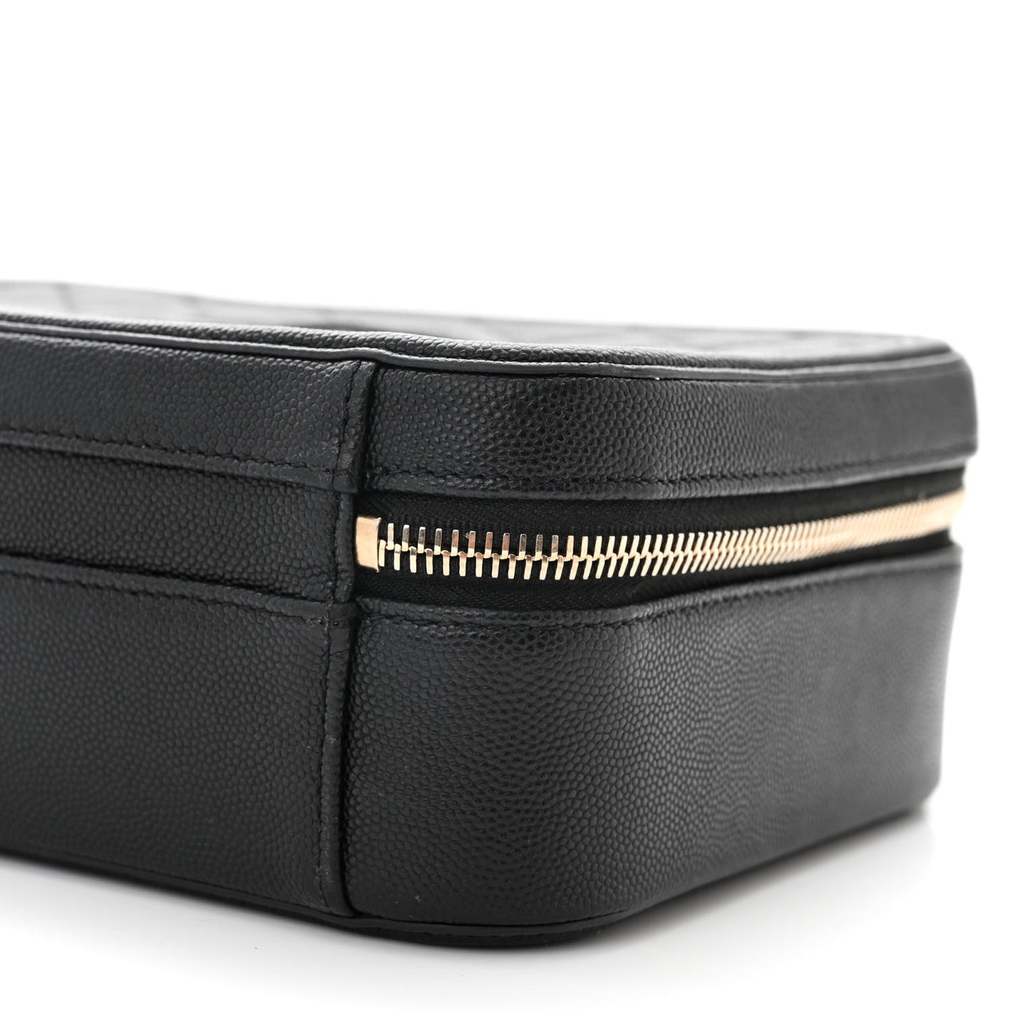 Caviar Quilted Medium CC Filigree Vanity Case Black