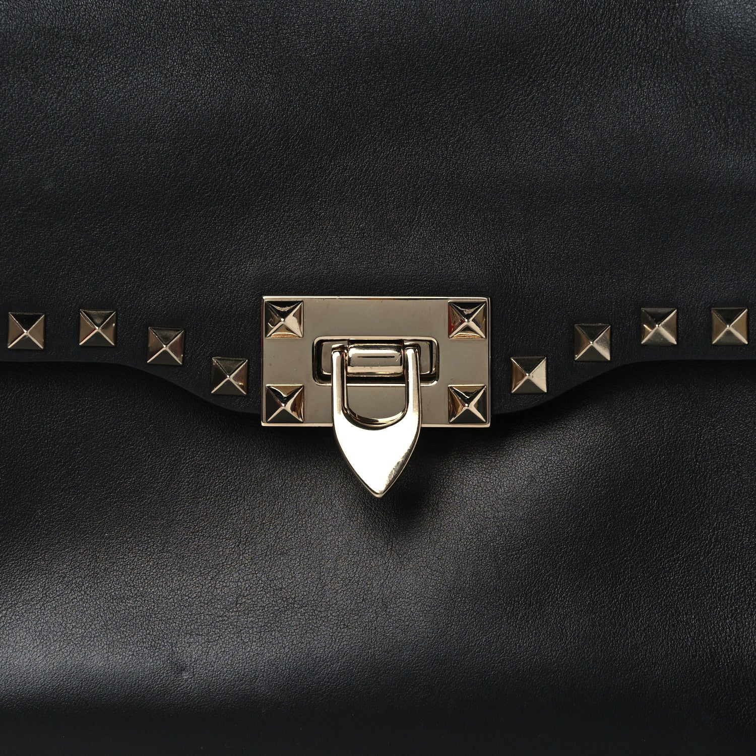 Valentino Garavani Vitello Medium Rockstud Flap Saddle Bag Black 7 of 9
