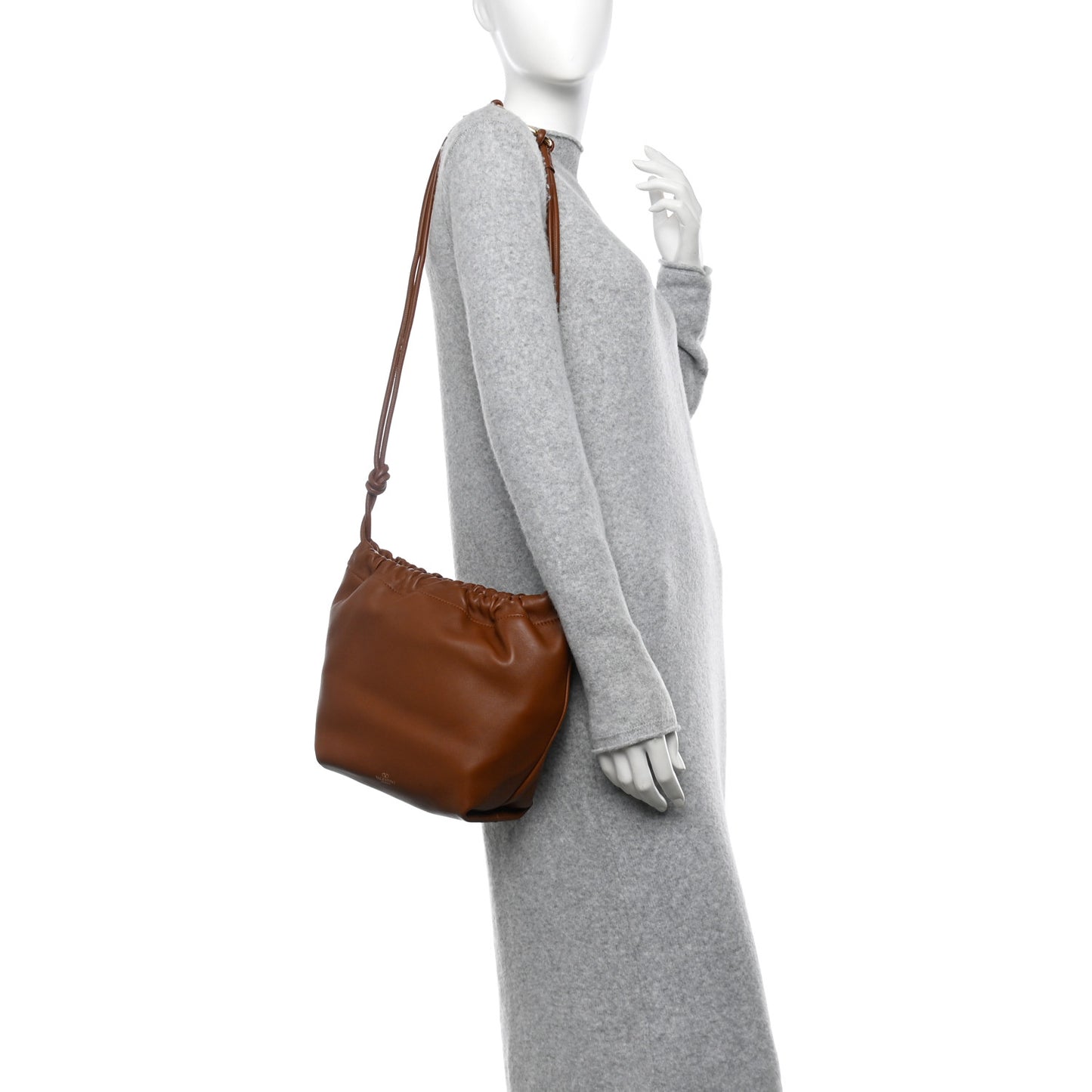 Nappa Vlogo Pouf Pouch Tan