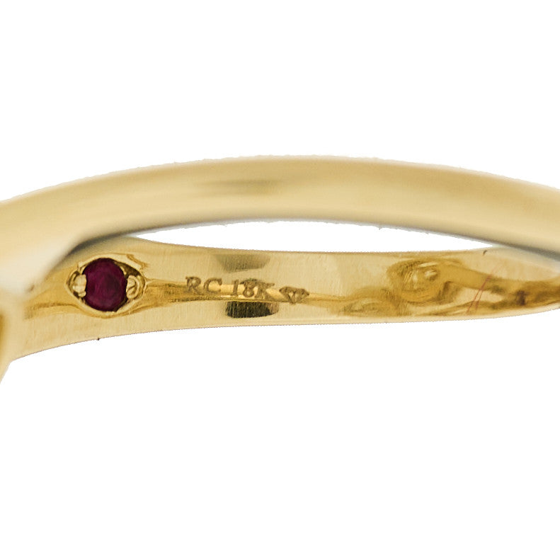 18K Yellow Gold Diamond Dolcetto Three Stone Ring 52 6