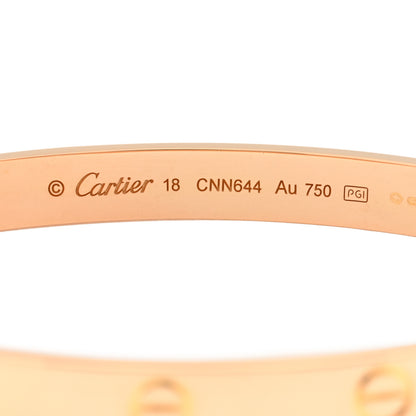 Cartier 18K Pink Gold LOVE Bracelet 18 3 of 3