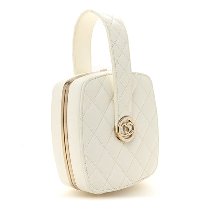 Chanel Lambskin Minaudiere Vanity With Handle White 3 of 10