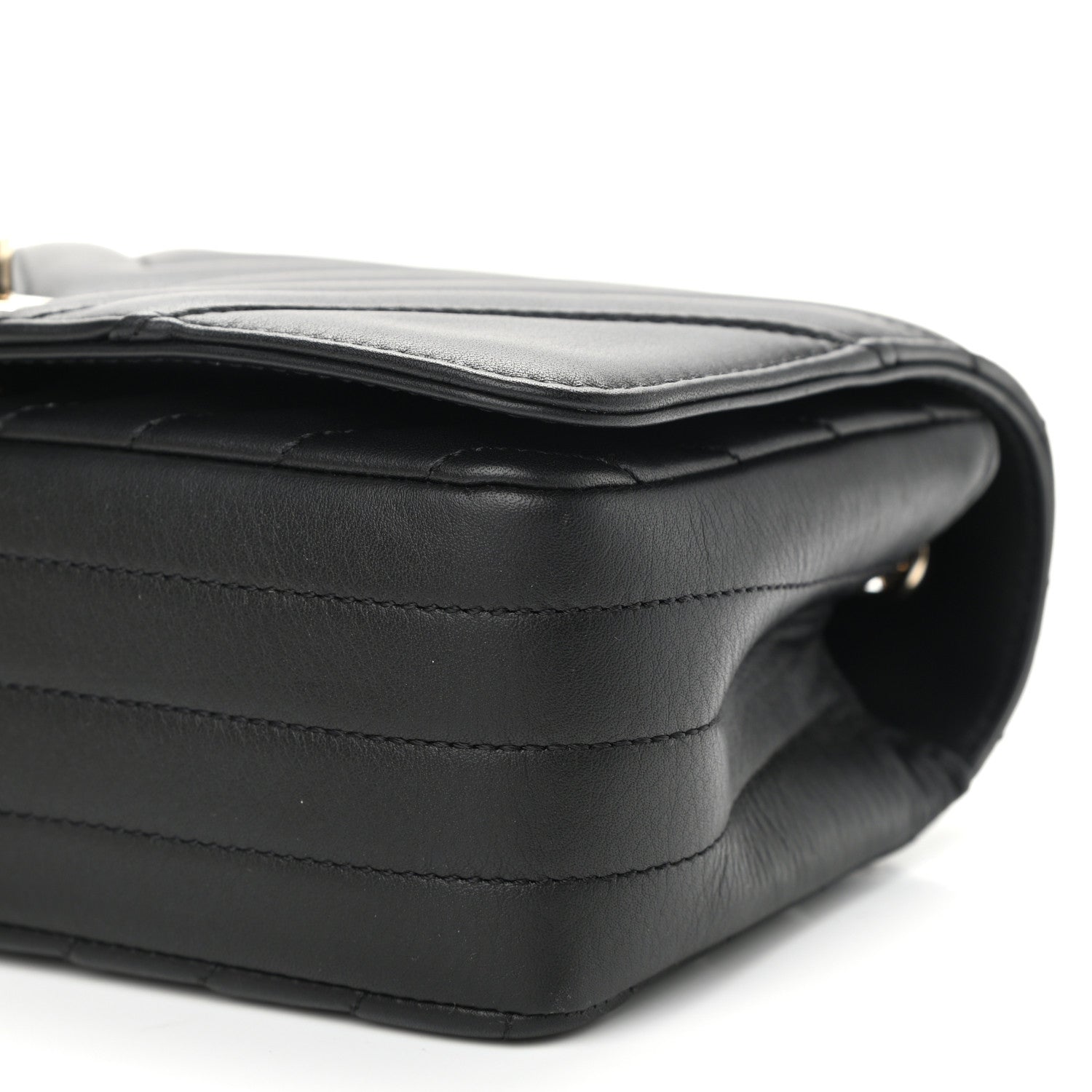 Chanel Calfskin Chevron Quilted Medium Statement Flap Black 10 of 12