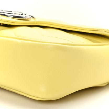Gucci Calfskin Matelasse Super Mini GG Marmont Shoulder Bag Banana 9 of 9