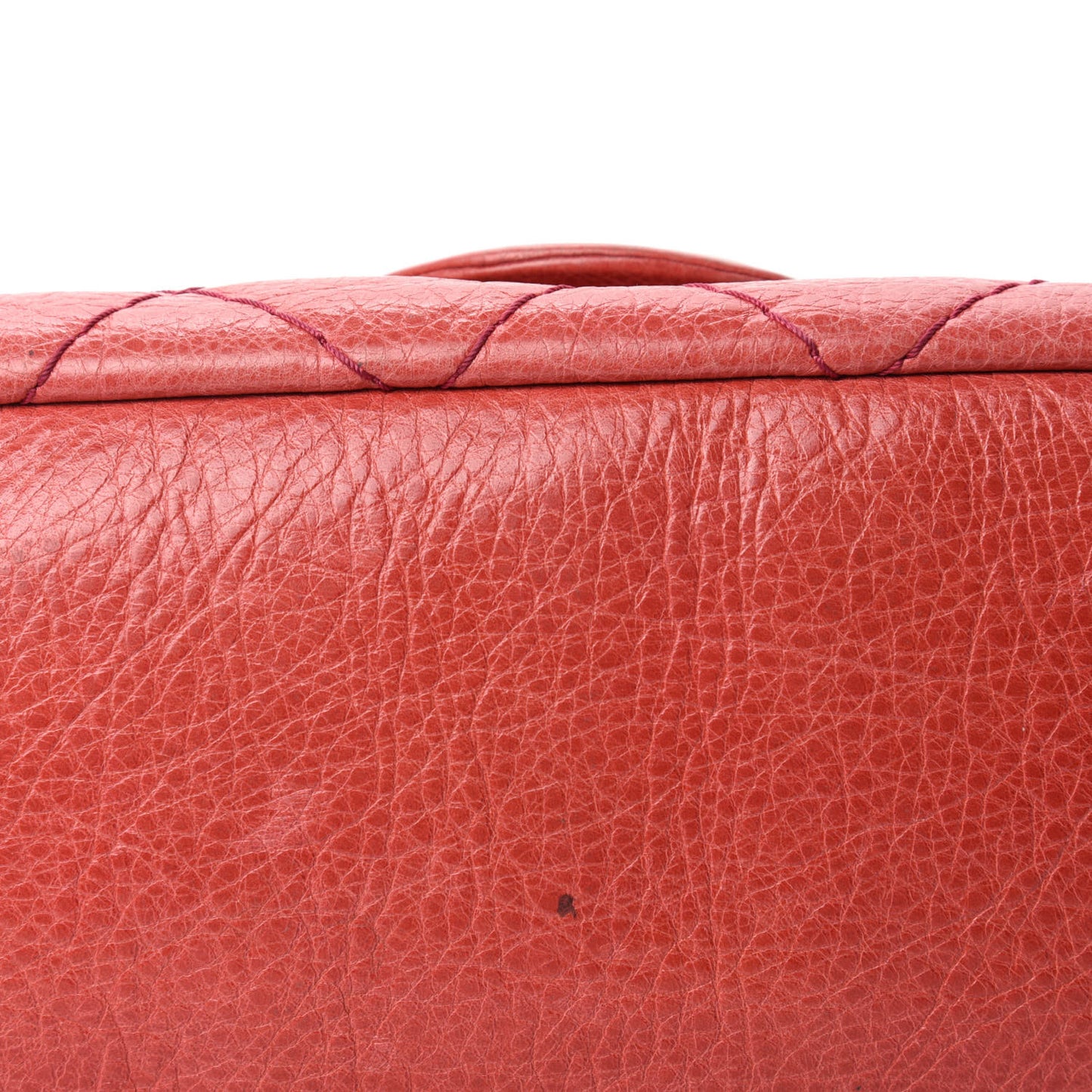 Glazed Calfskin Stitched On The Road Flap Pink