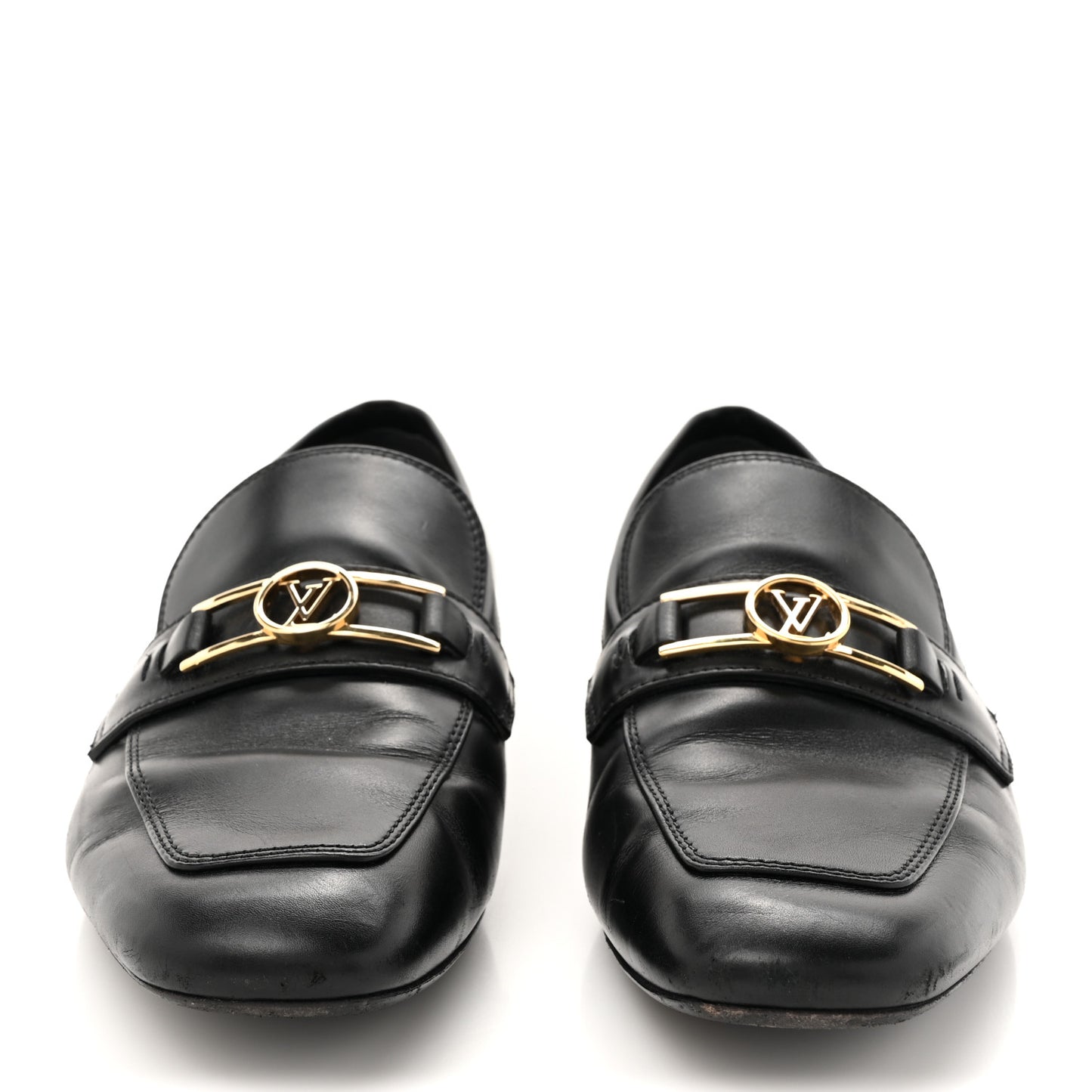 Calfskin Upper Case Flat Loafer 38 Black