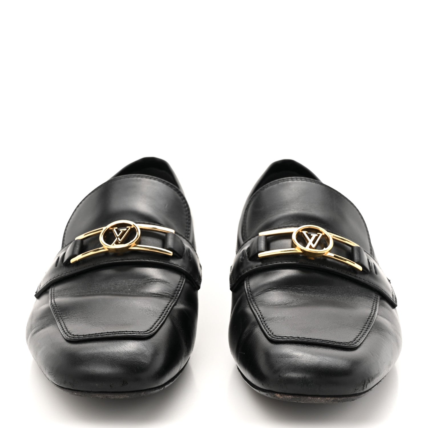 Louis Vuitton Calfskin Upper Case Flat Loafer 38 Black 2 of 9