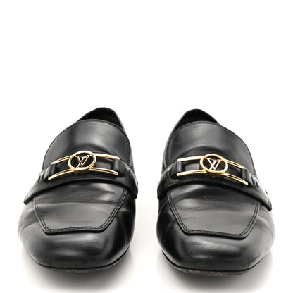 Louis Vuitton Calfskin Upper Case Flat Loafer 38 Black 2 of 9