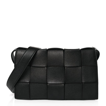 Bottega Veneta Lambskin Maxi Intreccio Small Cassette Crossbody Bag Black 1 of 8