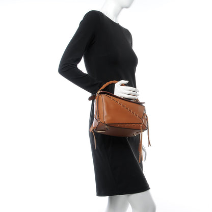 Loewe Calfskin Small Laced Puzzle Bag Tan 3 of 9