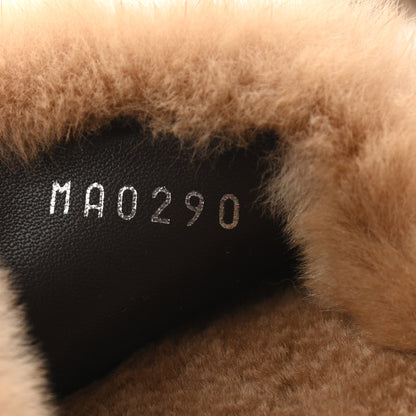 Louis Vuitton Mink Fur Monogram Lock It Flat Mule 36 Cognac 8 of 8