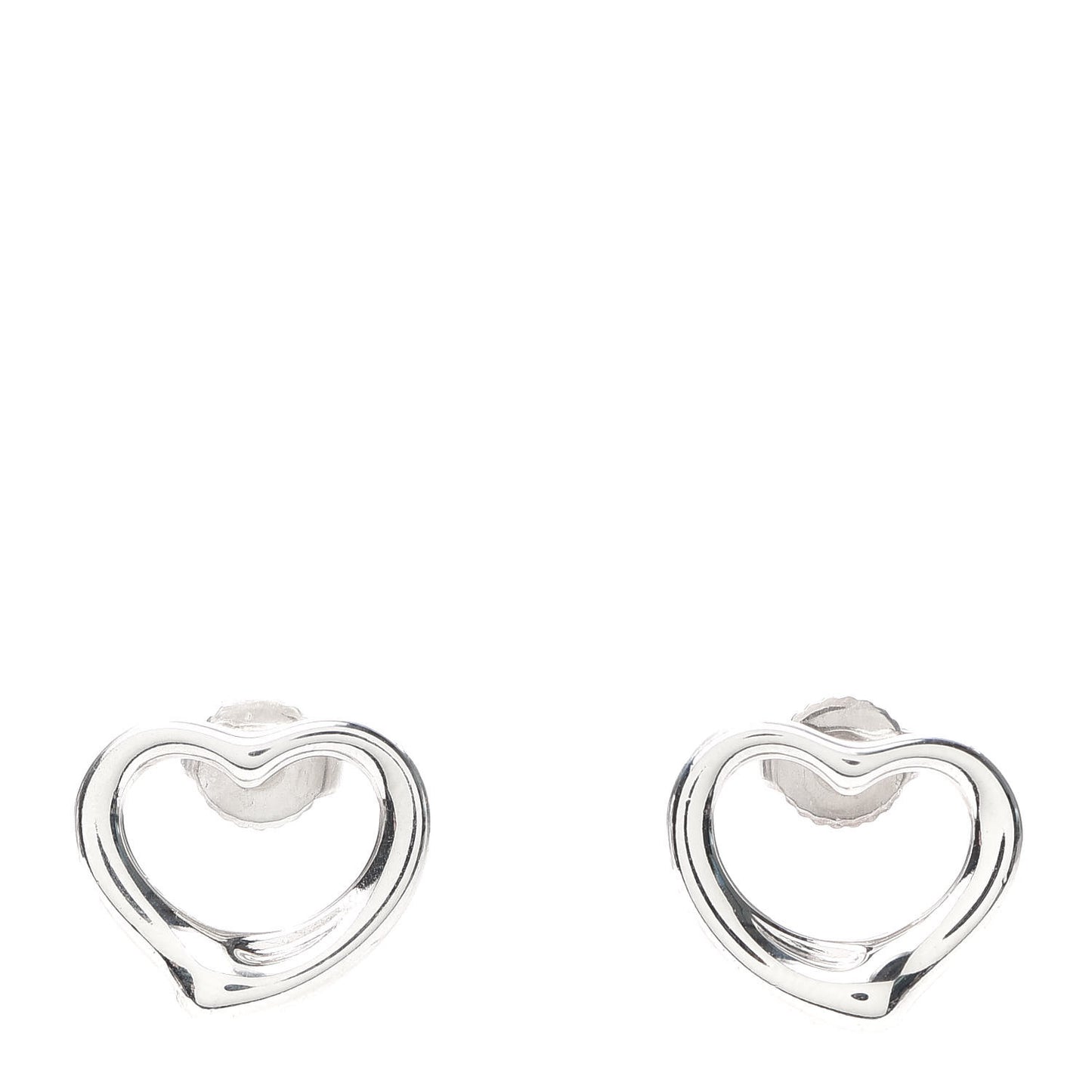 Sterling Silver 16mm Elsa Peretti Open Heart Earrings