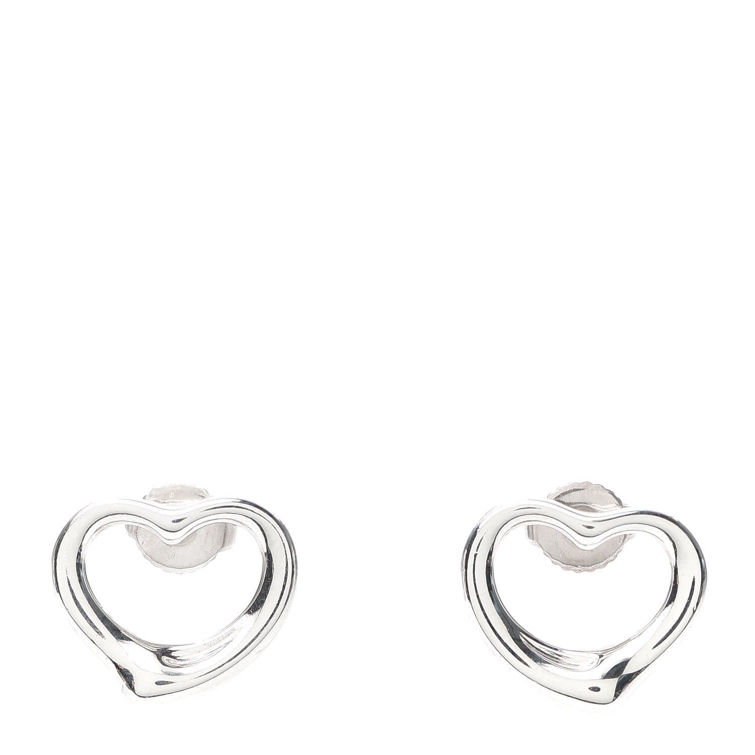 Tiffany Sterling Silver 16mm Elsa Peretti Open Heart Earrings 1 of 5