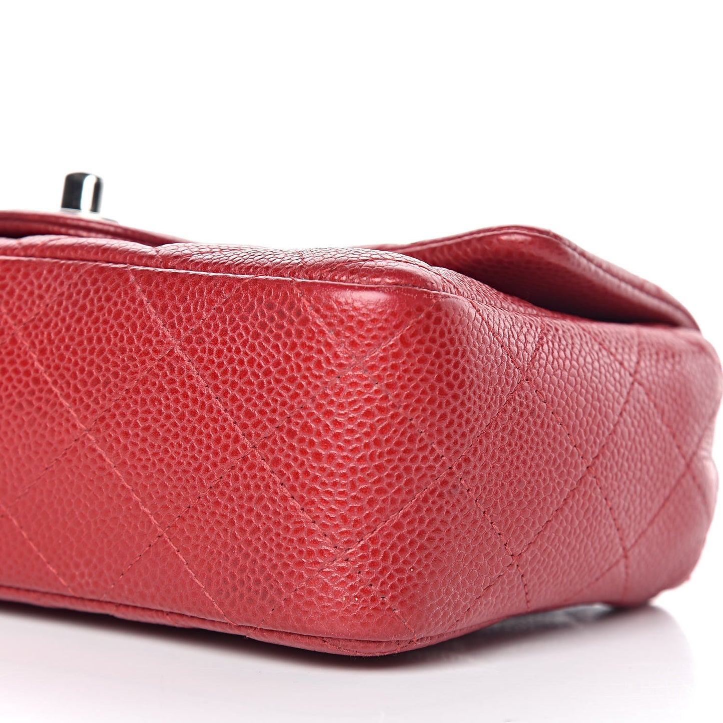 Caviar Quilted Mini Rectangular Flap Red