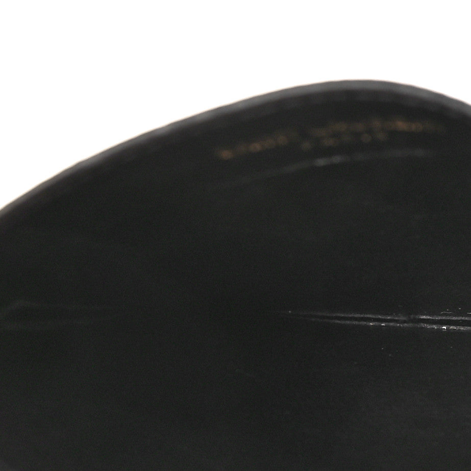 Grain De Poudre Matelasse Chevron Monogram Credit Card Case Black