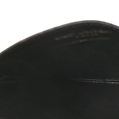 Saint Laurent Grain De Poudre Matelasse Chevron Monogram Credit Card Case Black 5 of 9