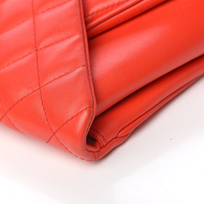 Chanel Lambskin Quilted Flap Clutch Red 11 of 12