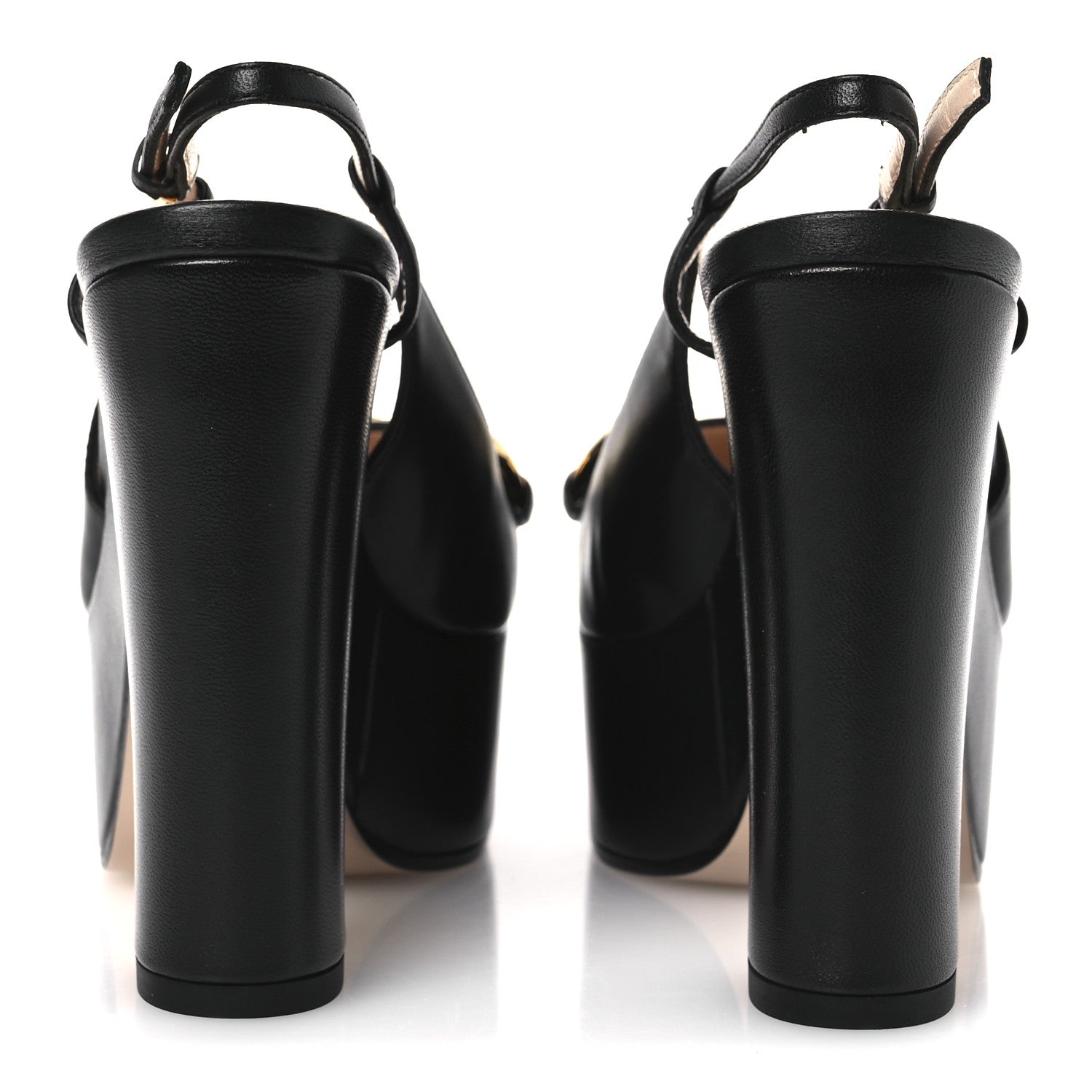 Gucci Nappa Horsebit Platform 35/120mm Slingback Pumps 35 Black 6 of 11