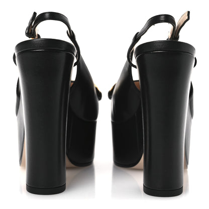 Gucci Nappa Horsebit Platform 35/120mm Slingback Pumps 35 Black 6 of 11