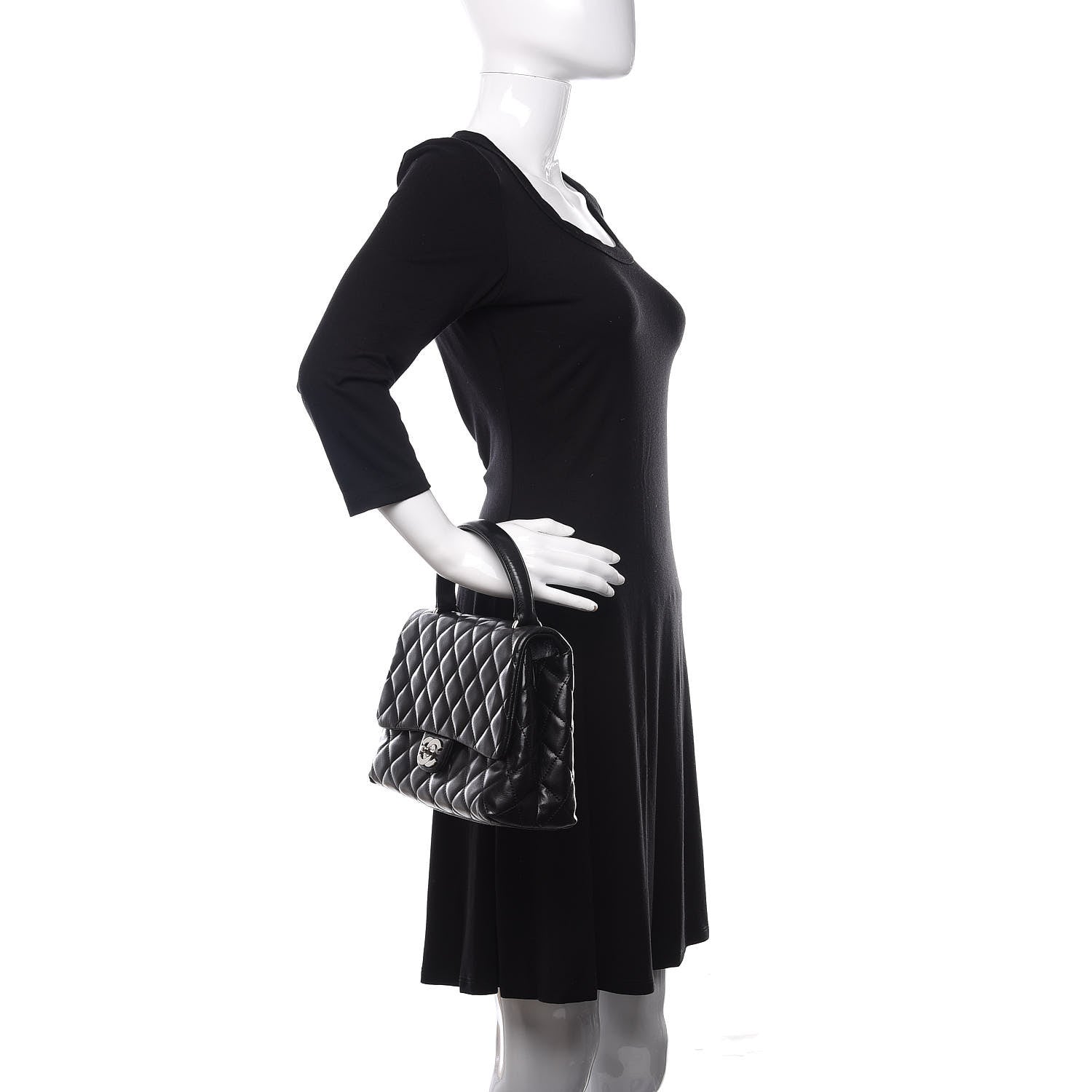 Chanel Lambskin Quilted Medium Kelly Flap Bag Black 2 of 16