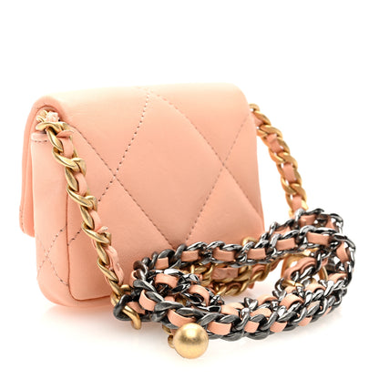 Chanel Lambskin Quilted Chanel 19 Flap Belt Bag Light Orange 2 of 10