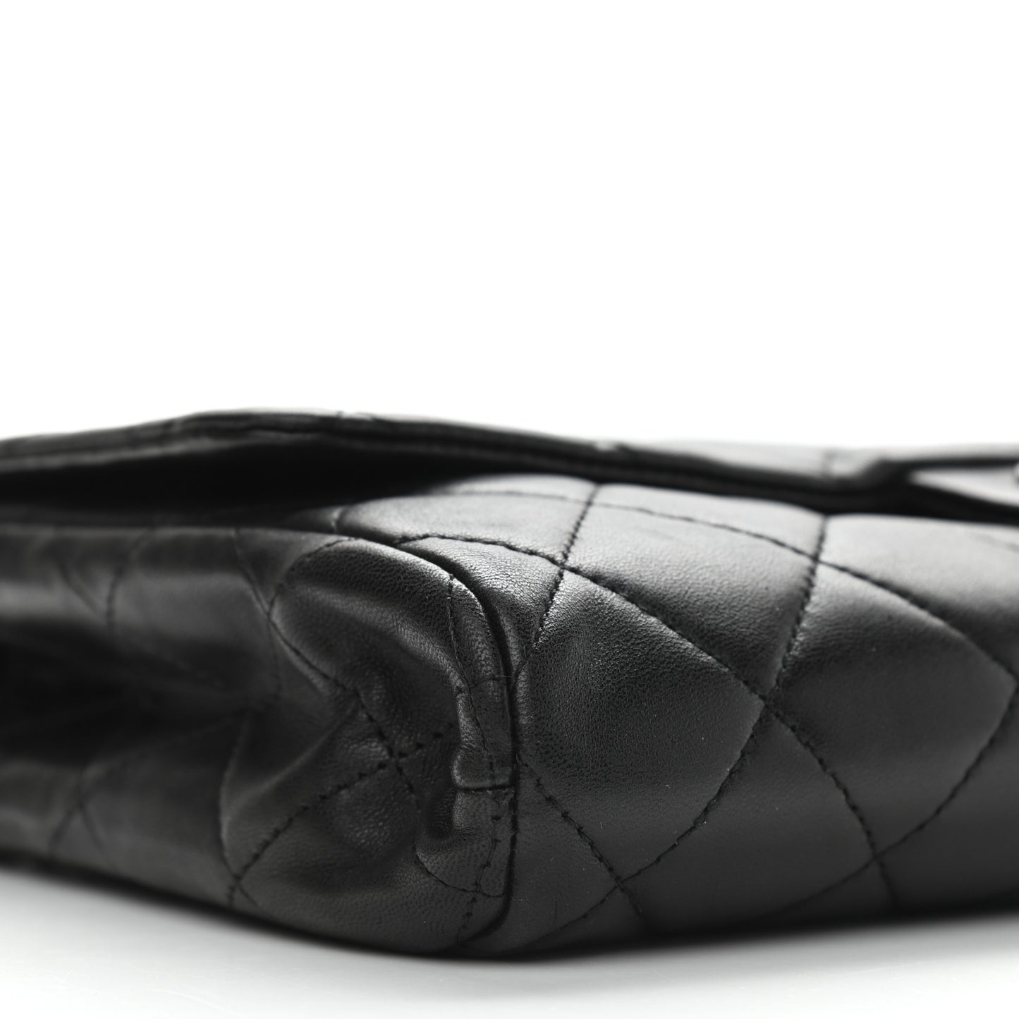Lambskin Quilted Clutch With Chain Flap Black