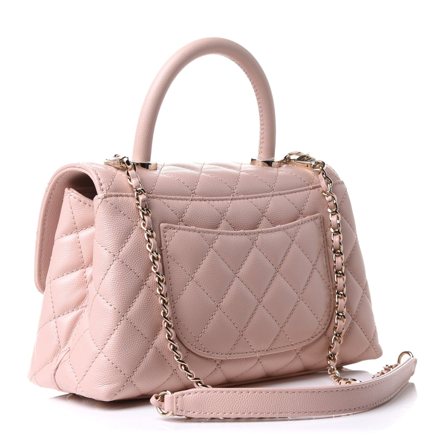 Chanel Caviar Quilted Mini Coco Handle Flap Light Pink 2 of 9
