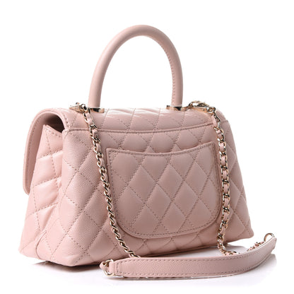 Chanel Caviar Quilted Mini Coco Handle Flap Light Pink 2 of 9