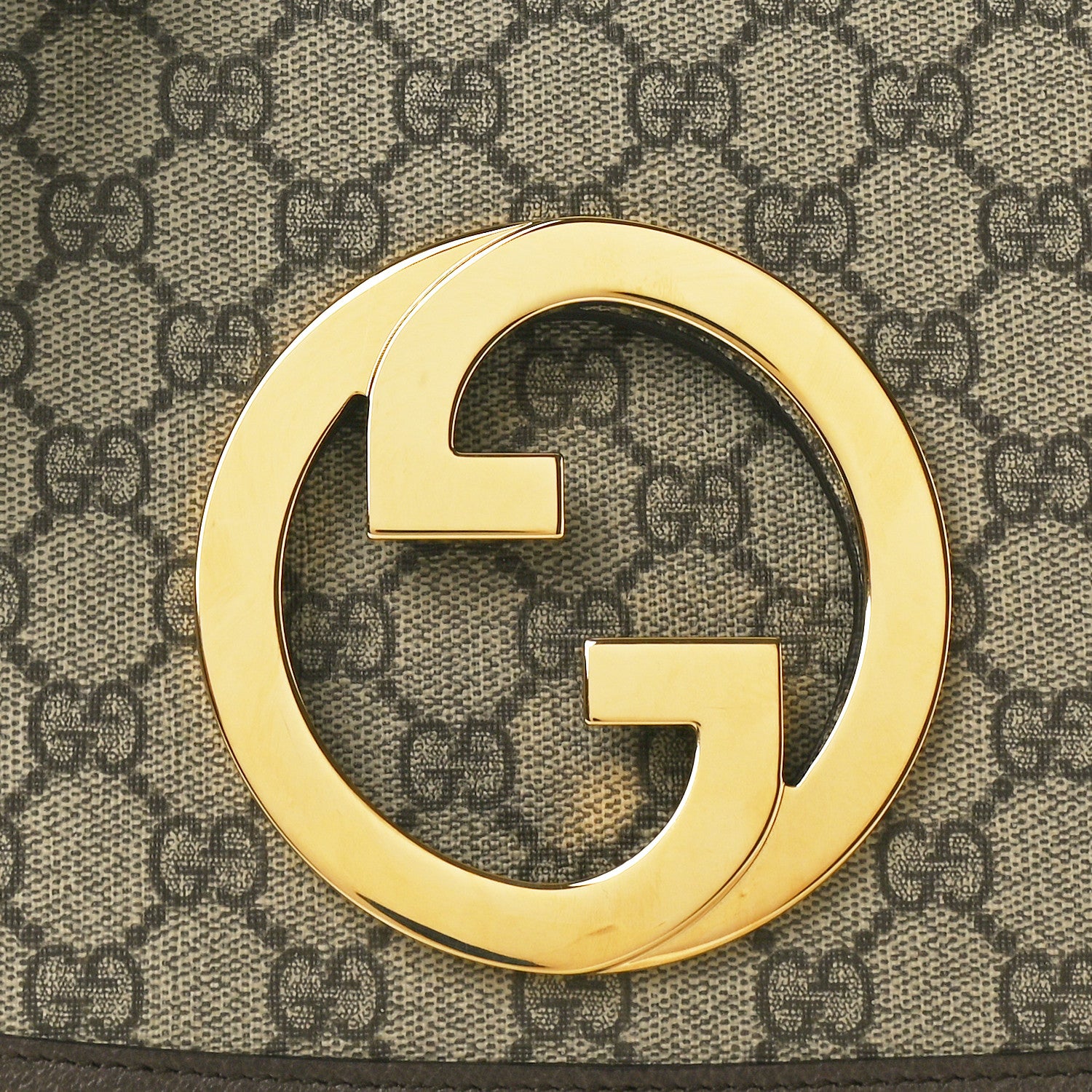 Gucci GG Supreme Monogram Textured Dollar Calfskin Blondie Chain Shoulder Flap Bag Beige Ebony New Acero 8 of 10