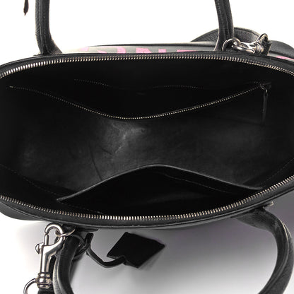Balenciaga Signature Grained Calfskin Logo M Ville Top Handle Bag Black Rose Shocking 10 of 11