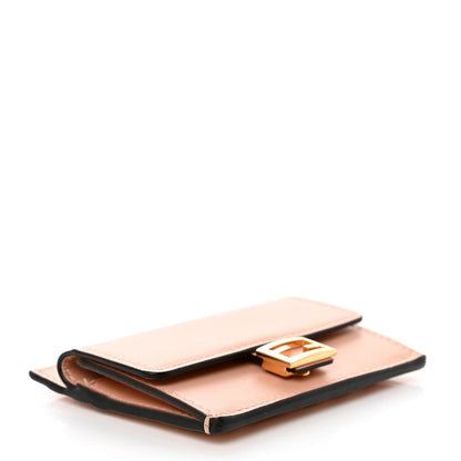 Fendi Nappa Matisse FF Diagonal Embossed Fold Over Card Holder Wallet Baby Pink 4 of 8
