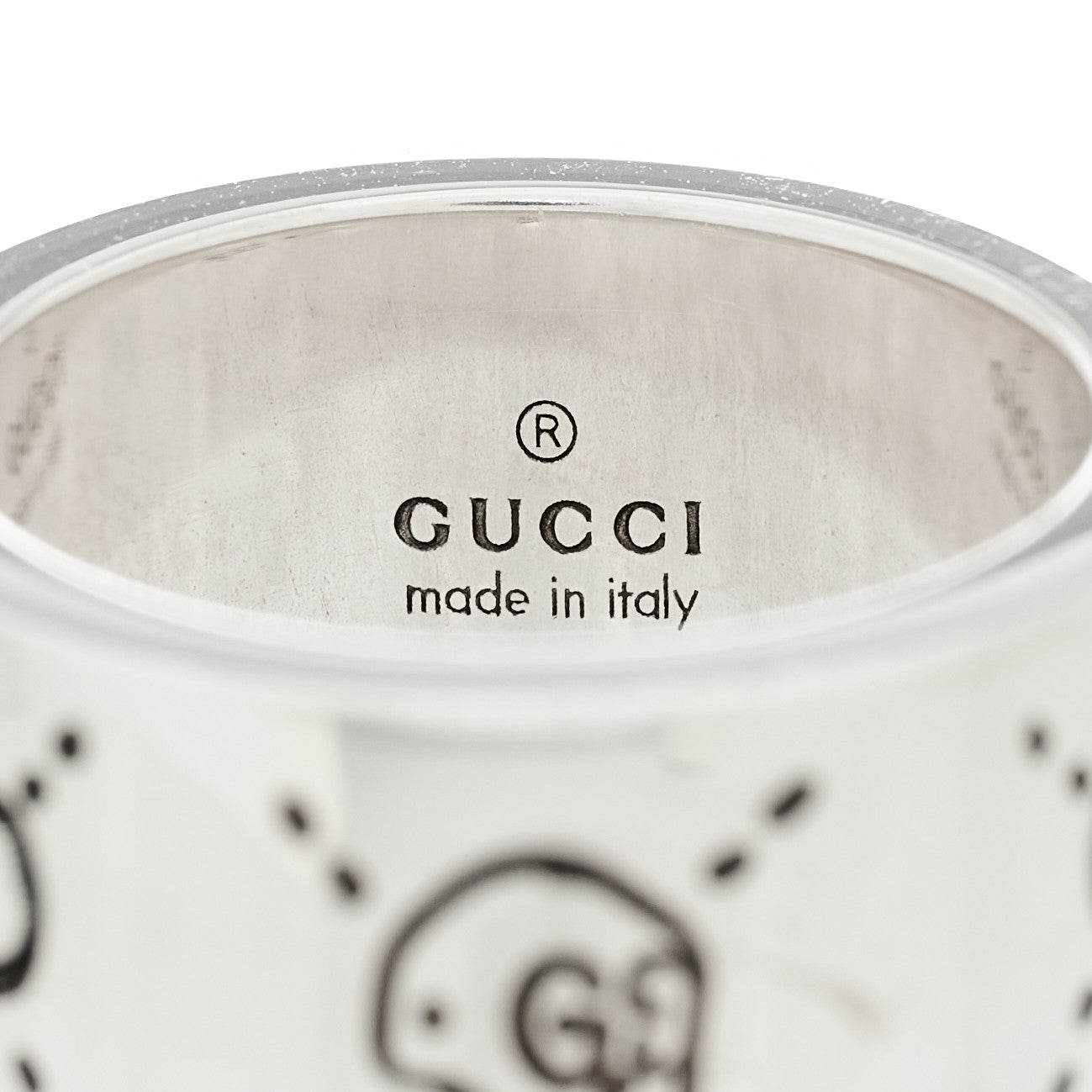 Sterling Silver GucciGhost Hamlet Skull Ring 48 4.5