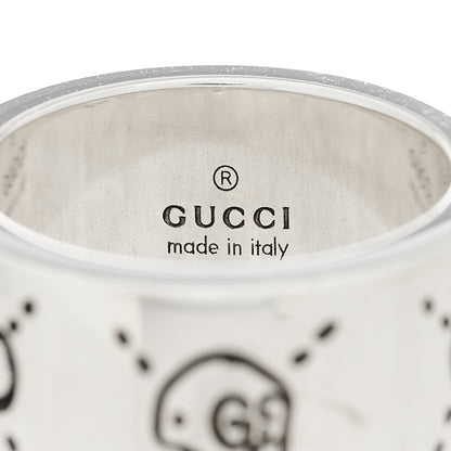 Gucci Sterling Silver GucciGhost Hamlet Skull Ring 48 4.5 4 of 5