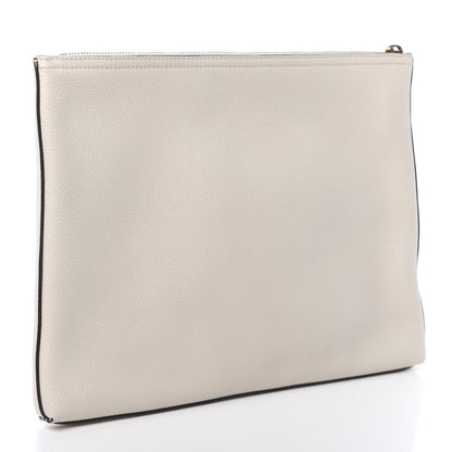 Gucci Pebbled Calfskin Medium Logo Portfolio Clutch White 3 of 8