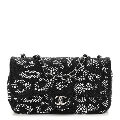 Chanel Tweed Swarovski Crystal Leopard Jumbo Flap Black 1 of 9