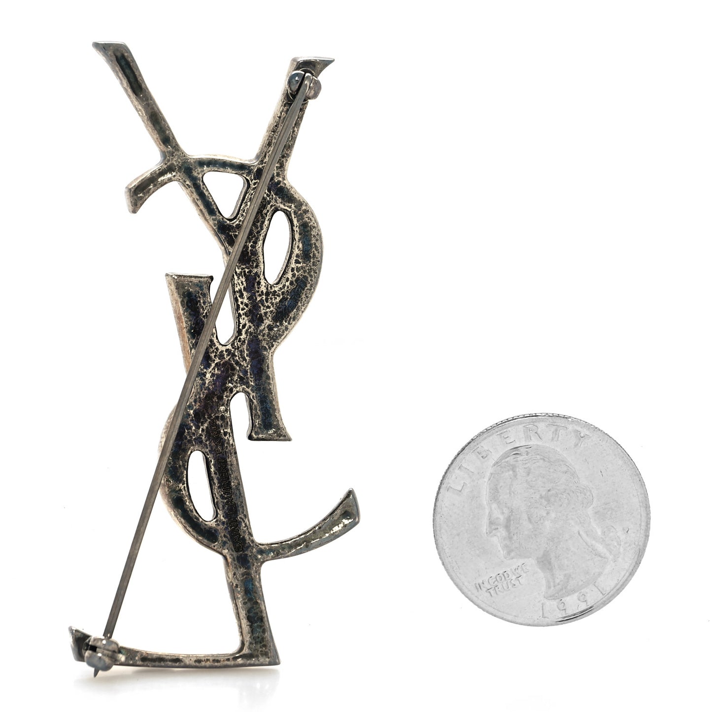 Monogram Crocodile Opyum Brooch Silver
