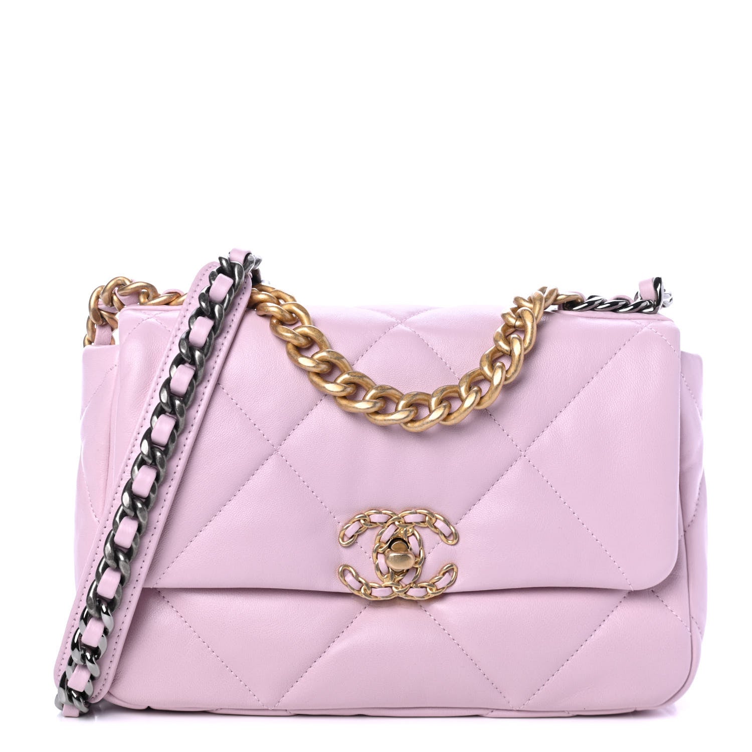 Chanel Lambskin Quilted Medium Chanel 19 Flap Light Pink 1 of 4