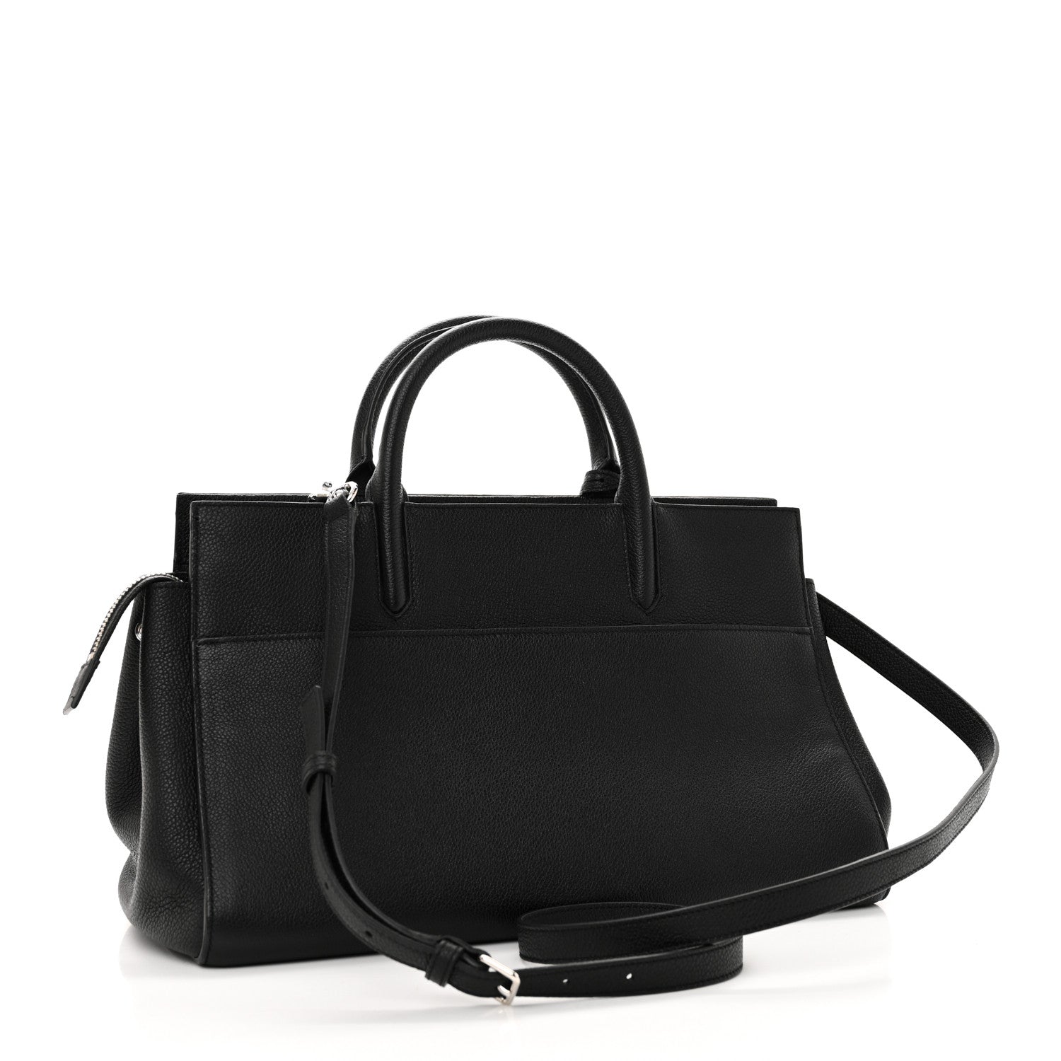 Saint Laurent Grained Calfskin Small Cabas Rive Gauche Black 3 of 9