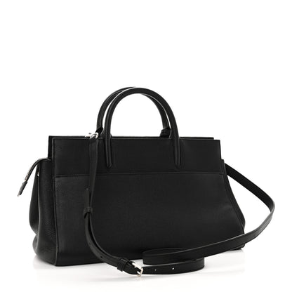 Saint Laurent Grained Calfskin Small Cabas Rive Gauche Black 3 of 9