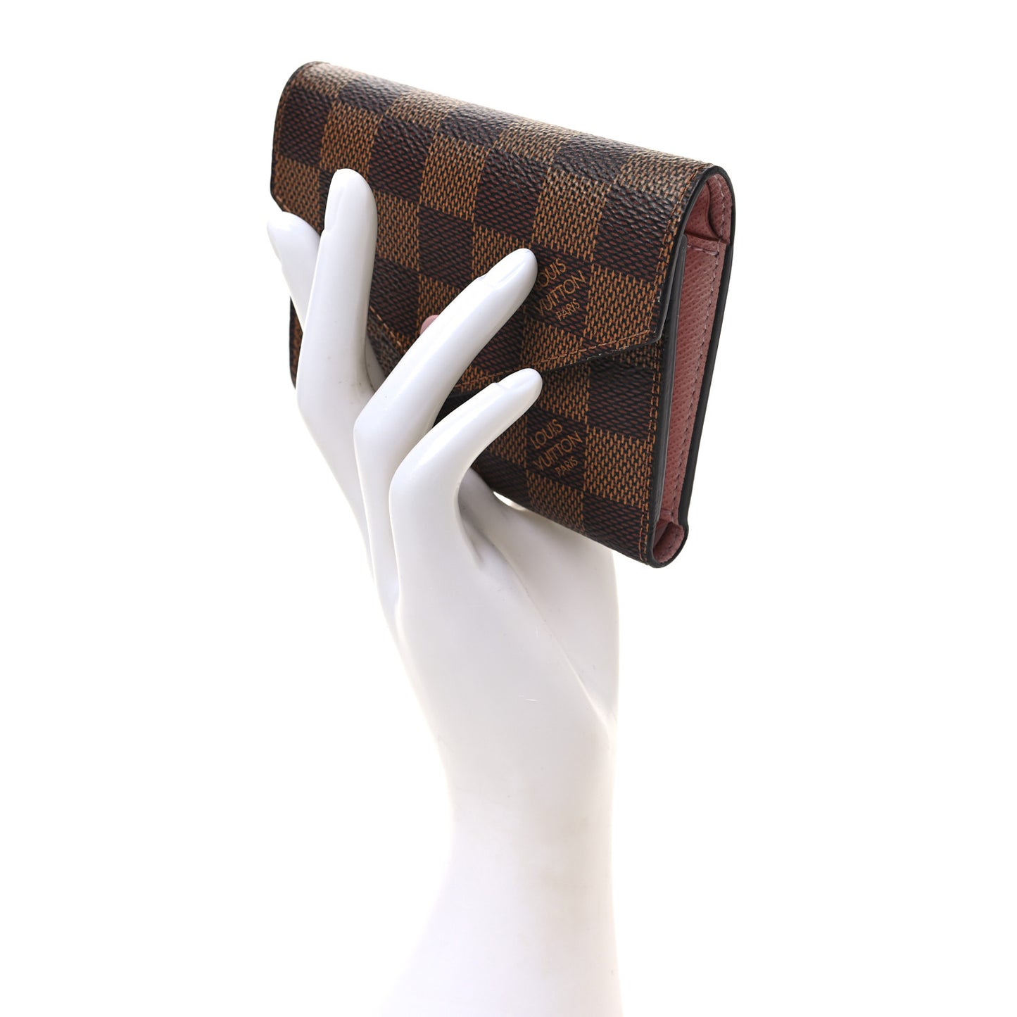 Damier Ebene Victorine Wallet Rose Ballerine