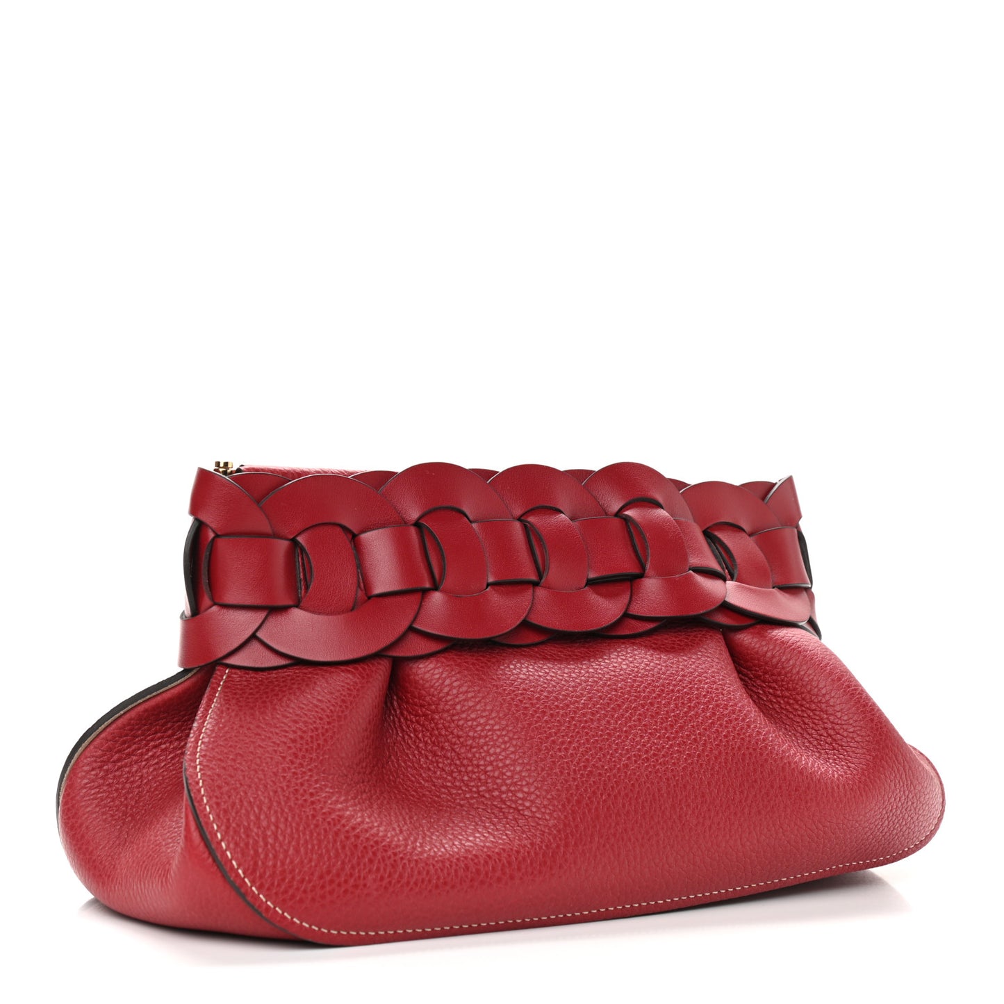 Grained Calfskin Darryl Clutch Red