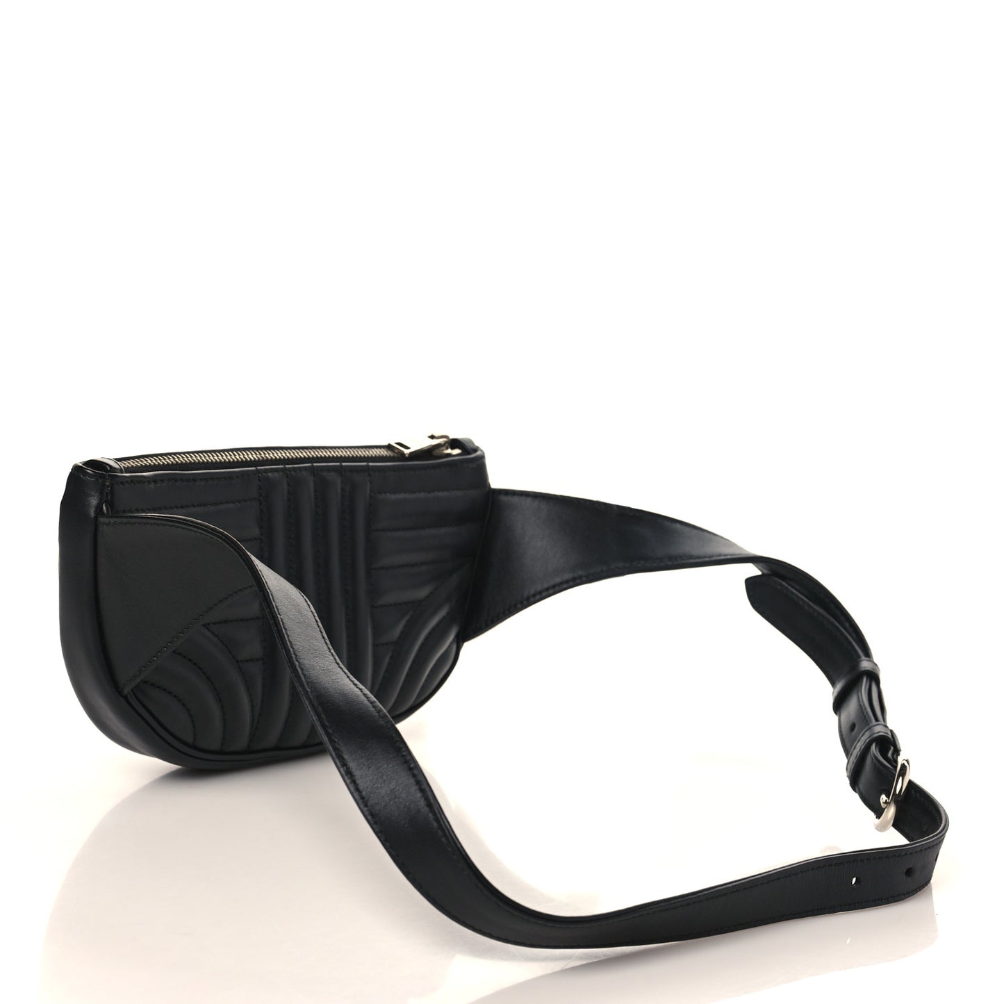 Soft Calfskin Impunture Diagramme Belt Bag Black