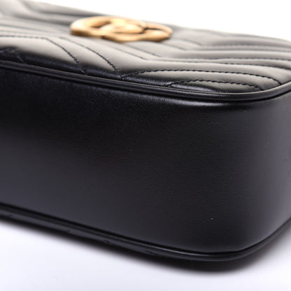 Gucci Calfskin Matelasse Small GG Marmont Chain Shoulder Bag Black 7 of 14