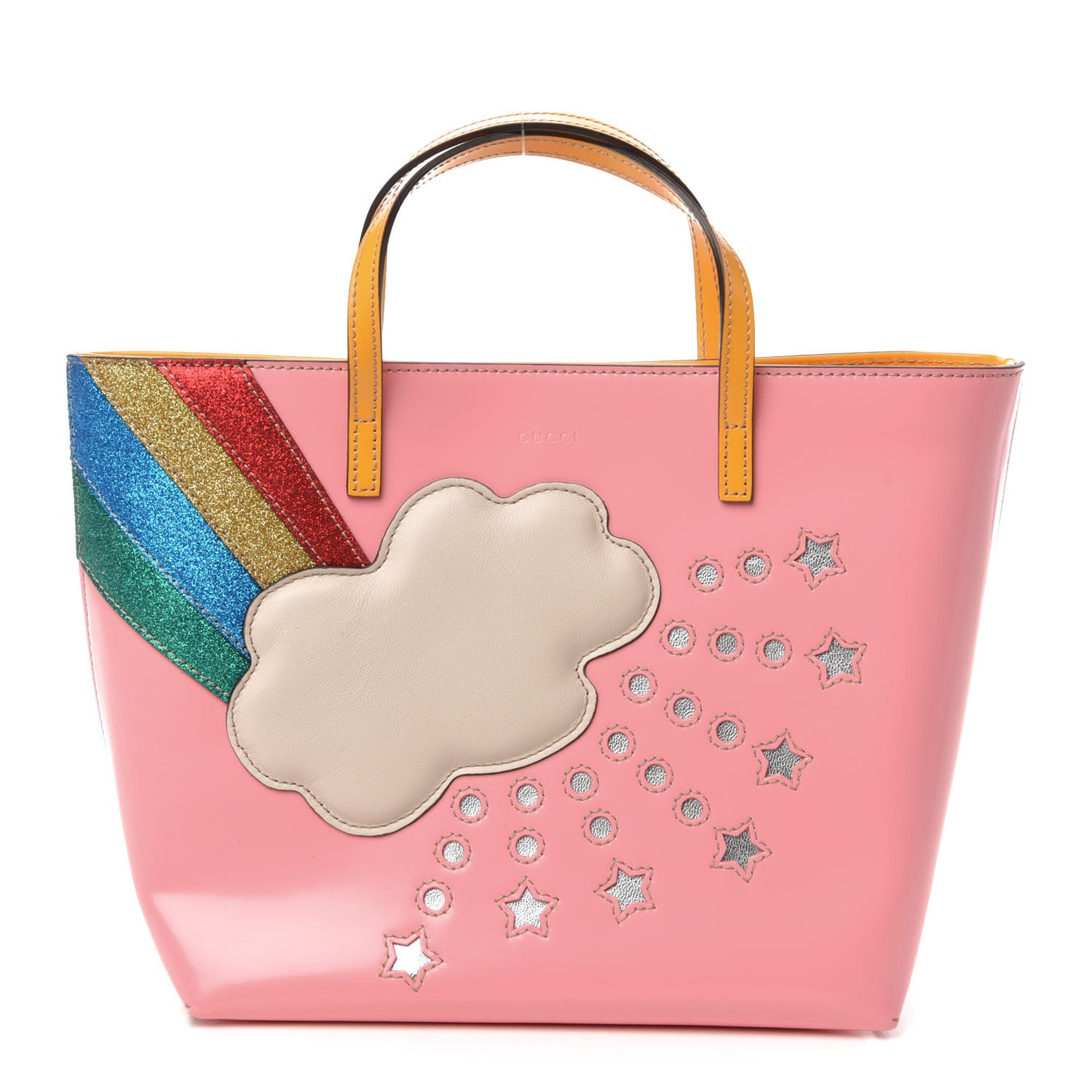 Calfskin Childrens Rainbow Tote Lotus Pink Crop Multicolor
