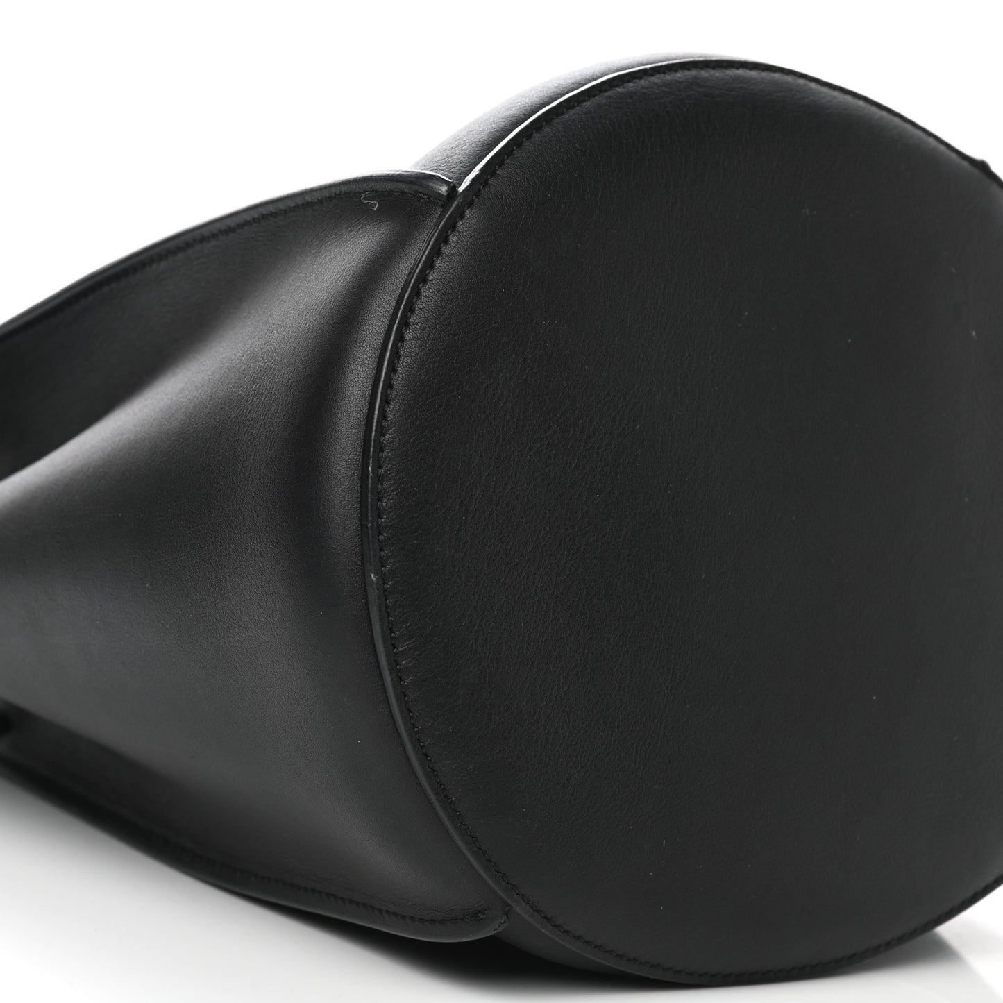 Smooth Calfskin Long Strap Big Bag Bucket Black