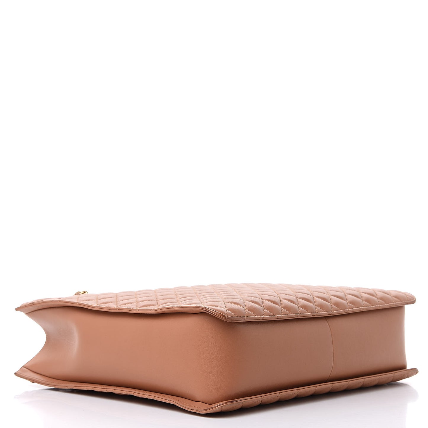 Calfskin Quilted Large Boy Tote Camel